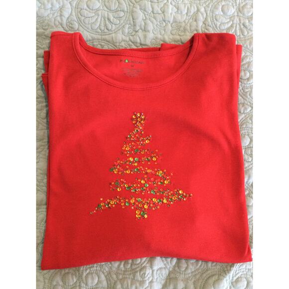 My Christmas Womens Christmas Tree Tee Shirt Long Sleeve 1X - Picture 1 of 5